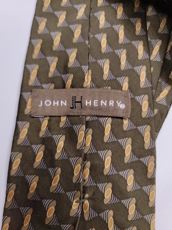 Corbata formal para hombre John Henry 58"Lx4"W corbata verde Foto 3 de 4
