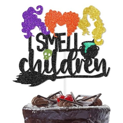 Halloween Cake Topper Set - ''I Smell Children'' & ''Tonight We Fly'' 
