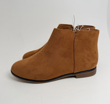 Cat Jack Chelsea Ankle Boots Brown Faux Suede Side Zip Round Toe Women's US 3