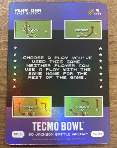 Bo Jackson battle arena Tecmo Bowl Bonus Plays Foil BPL2 First Edition Play Ban