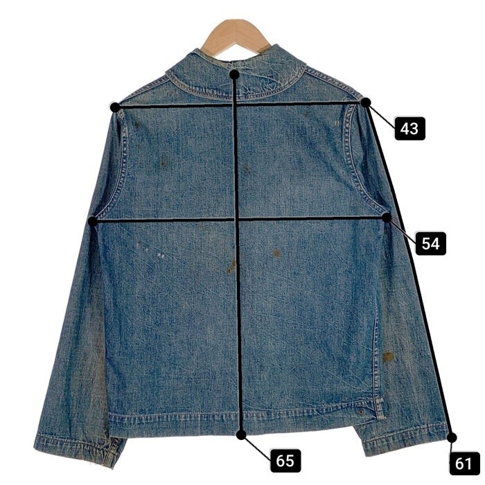 30-40's U.S.NAVY US Navy Shawl Collar Denim Jacket COAST