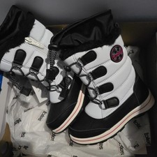 totes Alpine Mackenzie Girls Waterproof Warm Winter Snow Boots Black White Sz 12