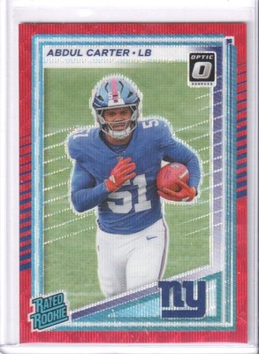 2025 Donruss #315 Abdul Carter Optic Rated Rookies Preview Red Power
