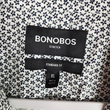 Bonobos Stretch Shirt Mens XL White Floral Standard Fit Button Preppy Golf Dress