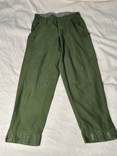 Vintage Military Pants Swedish C54 Green Mens War 34x41 B28