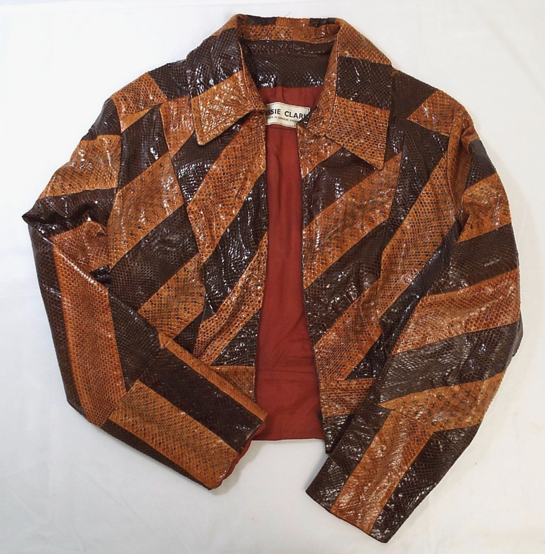 Vintage 1960s Ossie Clark Python Jacket SMALL Sna… - image 13
