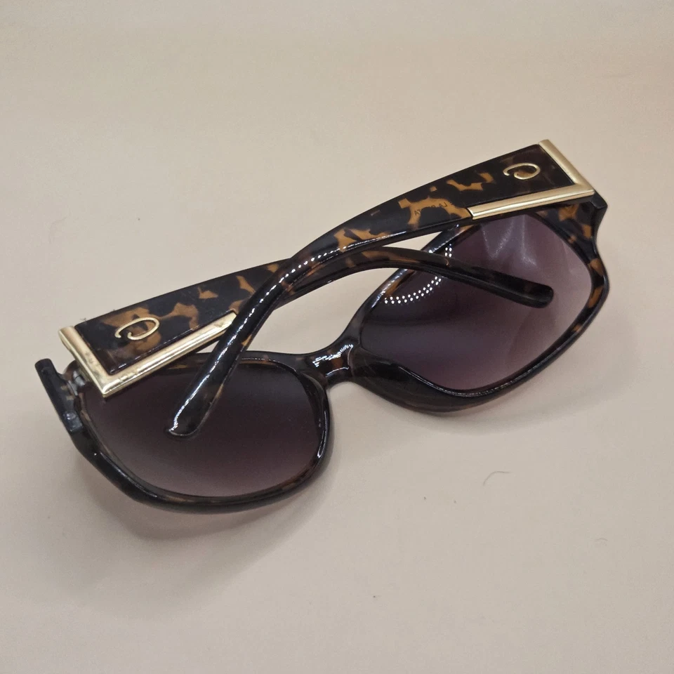 Oscar De La Renta Black Oversize Sunglasses Tortoise Shell Fashion Designer Purp - Image 3 of 4