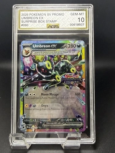Umbreon ex #60 - Pokemon Prismatic Evolutions Stamped Surprise Box AGS 10-PSA 10