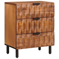 Nachttisch Braun 50 X 33 X 62 Cm Massivholz Mango