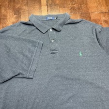 Polo Ralph Lauren Shirt Mens 4XLT Gray Green Pony Pique Rugby Golf Logo