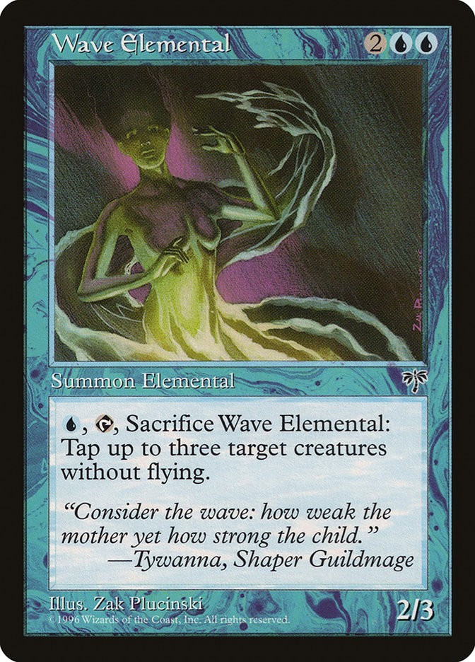 Wave Elemental 102 MIR 1996 Blue Summon Creature Zak Plucinski Uncommon MTG