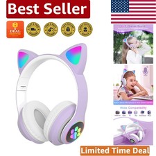 Wireless  Wired Kids Headphones   Cute Cat Ear Design with 8-Hour Battery Life