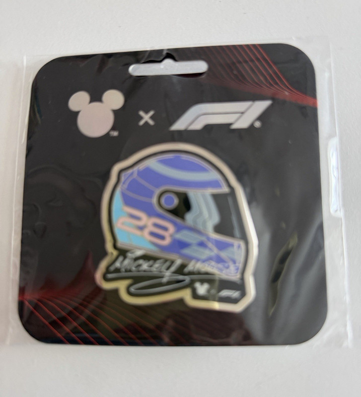 Disney x Formula 1 Helmet Pin F1 Logo #23 Multicolor Racing (Carded)