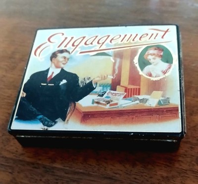 Dodo Designs Engagement Cigarette Tin Box Made in England Year 1980 9x8cm
