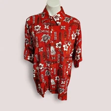 STUDIO 35 HAWAIIAN ALOHA Men's Button Front Size LG NICE!