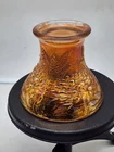 VTG.  Iridescent Marigold  Carnival Glass Orange Tree Punch Bowl Base 4.75" high