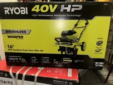 RYOBI 40V Brushless 16in. Front Tine Tiller with Battery & Charger New (RY40730)