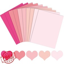 Whaline 50 Sheets 8.5x11" Valentine Pink Cardstock Scrapbook Paper 65lb