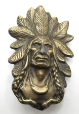 Bergamot Brass Works Signed Detailed Indian Belt Buckle Vintage 1974