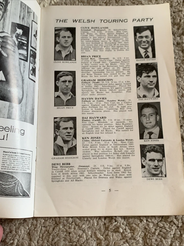 Vintage East Africa v Wales Nairobi May 12th 1964 Rugby Programme Rare - Image 4 of 4