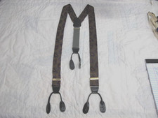 GAS CAS Germany Dark Gold Maroon Graphic Button On Suspenders