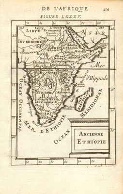 SUBSAHARA AFRIKA. 'Ancienne Ethiopie'. Uraltes Äthiopien. MALLET 1683 alte Karte