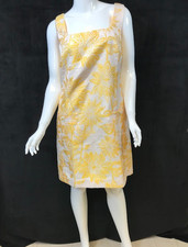 NWT Lilly Pulitzer Albright Shift Resort White Sunny Jacquard Yellow Dress, 10