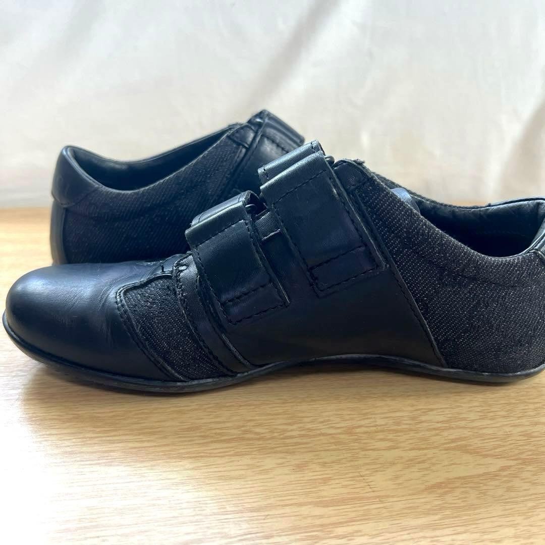 Auth Gucci Leather GG Low cut Sneakers Logo EU34.5 US4.5 UK1.5 Black Women thumbnail 13