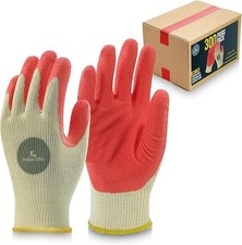 Wholesale 300 Pairs Red Latex Dipped Gloves Rubber Palm Coated Work Gloves