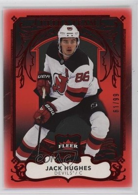 2025-26 Upper Deck Fleer Ultra Team Red 61/99 Jack Hughes #19of20 2d8