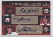 2007 Premier Emerging Stars Triple 41/50 Francisco Liriano Boof Bonser Auto 0b0