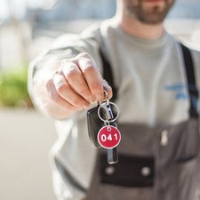 50 Pcs Red Number Tags Metal Plates Key Labels Luggage ID Tags for Use