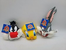 Looney Tunes Bean Bag Heads - Bugs, Sylvester, and Tweety 1997 Play By Play,Lot