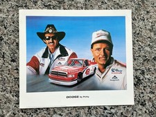 RICHARD PETTY THE KING Dodge By Petty Art Print Signed 14 X 11.5 In
