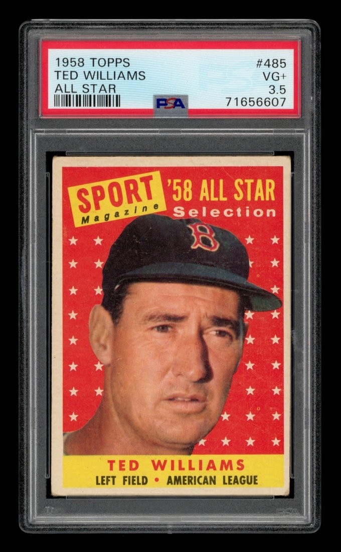 1958 Topps Set-Break #485 Ted Williams All-Star PSA 3.5 VG+