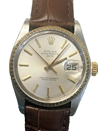 Vintage Rolex 1505 watch gold Baton 14K  SERVICED  1575