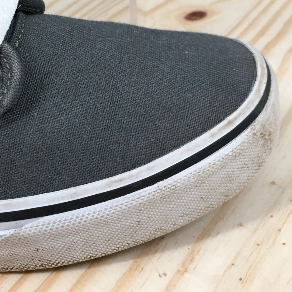 Vans Zapatos Juveniles 3.5 Atwood Tenis Gris Lona Con Cordones Parte Superior Baja Comodidad TB4R Foto 3 de 4