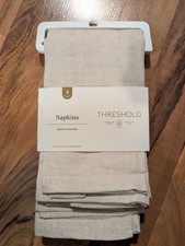 4pk Cotton & Natural Linen Napkins Threshold Reversible Traditional