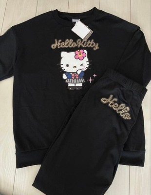 Sanrio Avail Hello Kitty Sweatshirt & Jogginghose Set L Schwarz Neu Etikett