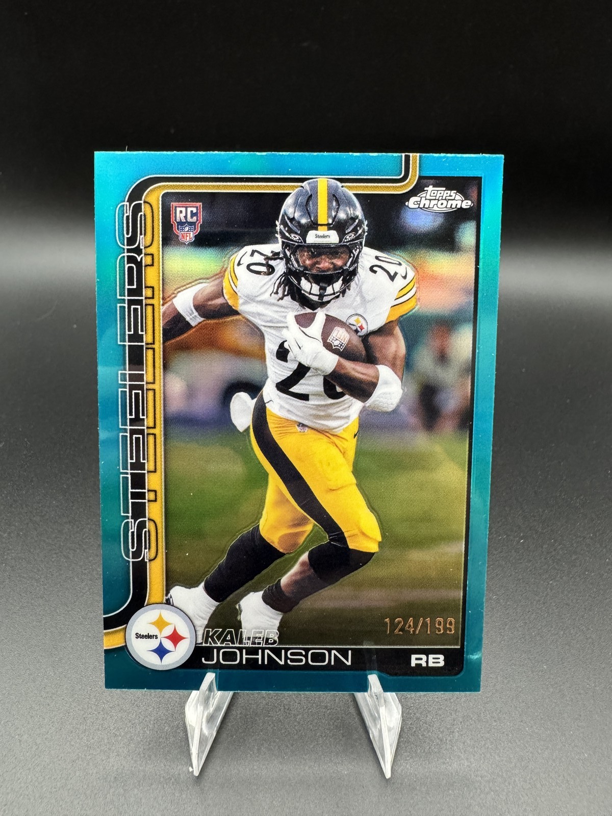 2025 Topps Chrome Kaleb Johnson #323 Aqua Refractor /199