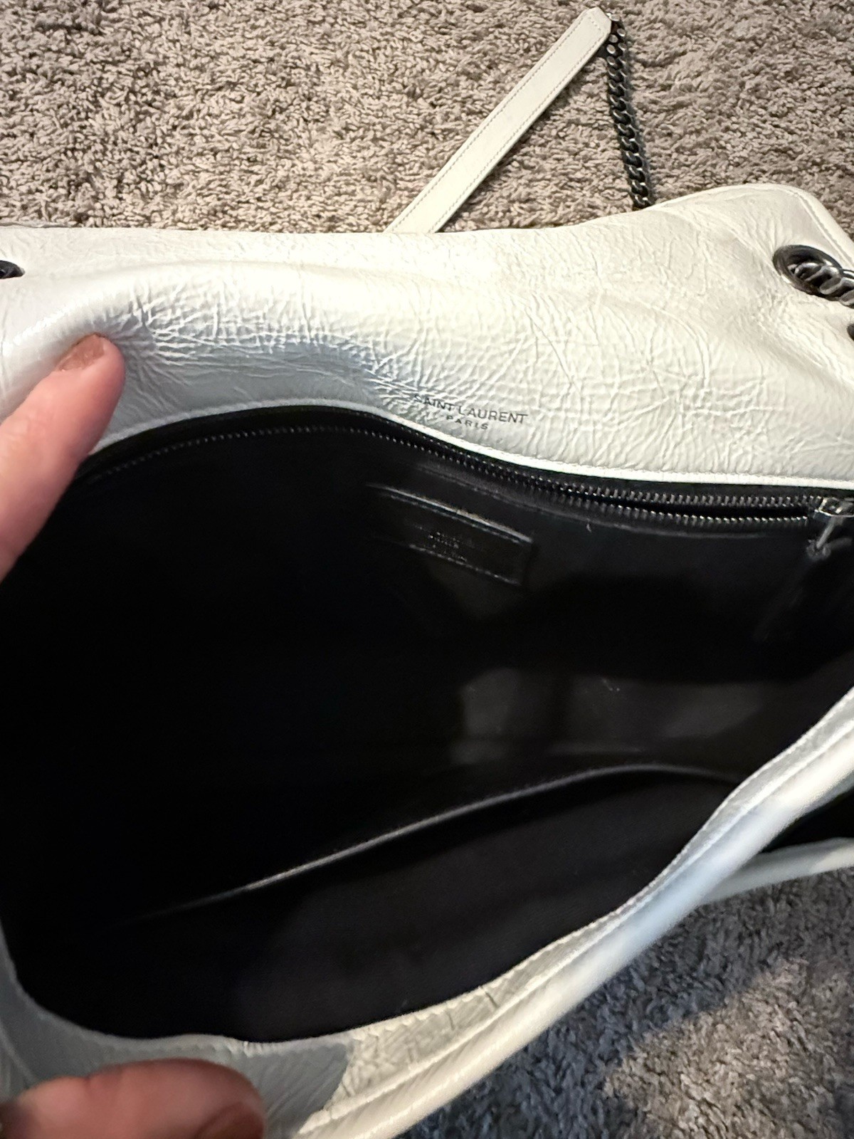 Borsa a tracolla YVES SAINT LAURENT Niki catena bianca