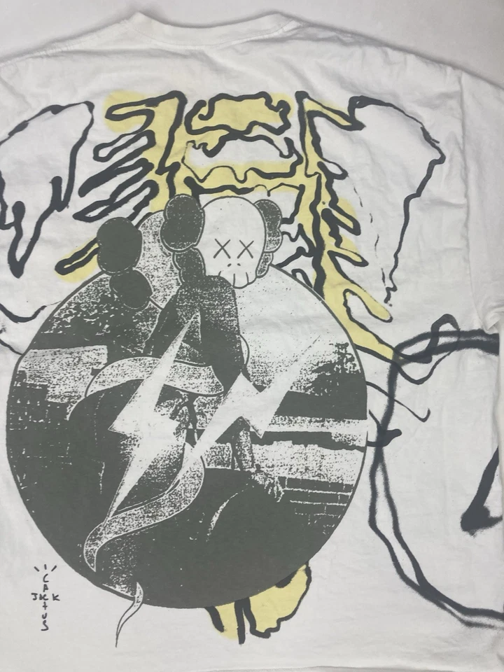 Cactus Jack Travis Scott x Kaws x Fragment Graphic T-shirt Men XL Oversize White - Image 2 of 4