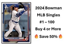 2024 Bowman Baseball Paper #1-100 Singles You Pick - Complete Your Set