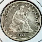 1877-S Seated Liberty Quarter 25c Extremely Fine XF Coin