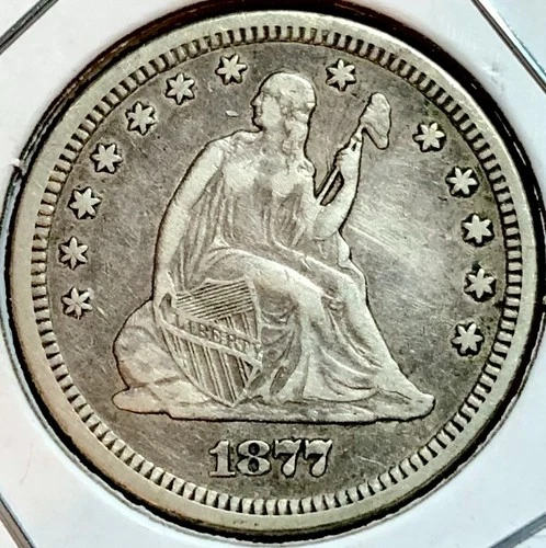 1877-S Seated Liberty Quarter 25c Extremely Fine XF Coin