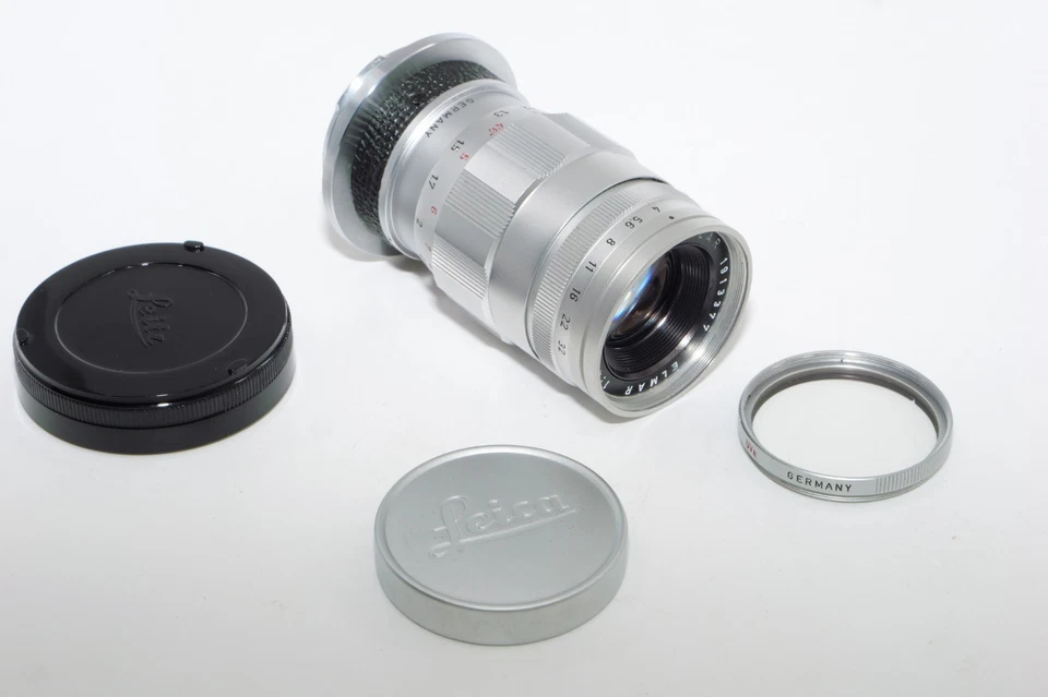 Teleobjetivo cromado Leica M-Elmarit 90 mm f/4. Versión Rare3 Element. Estuche. UVa Foto 3 de 4