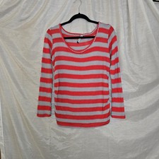Belly by Design Red & Gray Striped Long-Sleeve Maternity Shirt - M / Made in USA