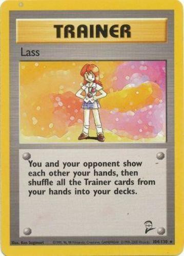 Lass - 104/130 - Rare - Unlimited Edition (Hp) Base Set 2 - Trainer Pokémon