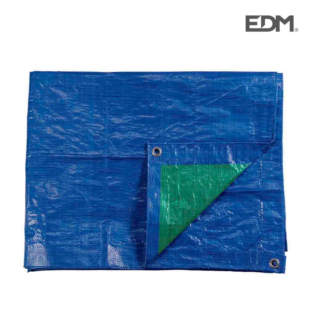 TOLDO 6X10MTS DOBLE CARA AZUL/VERDE OJALES DE METAL DENSIDAD 90GRS/M2