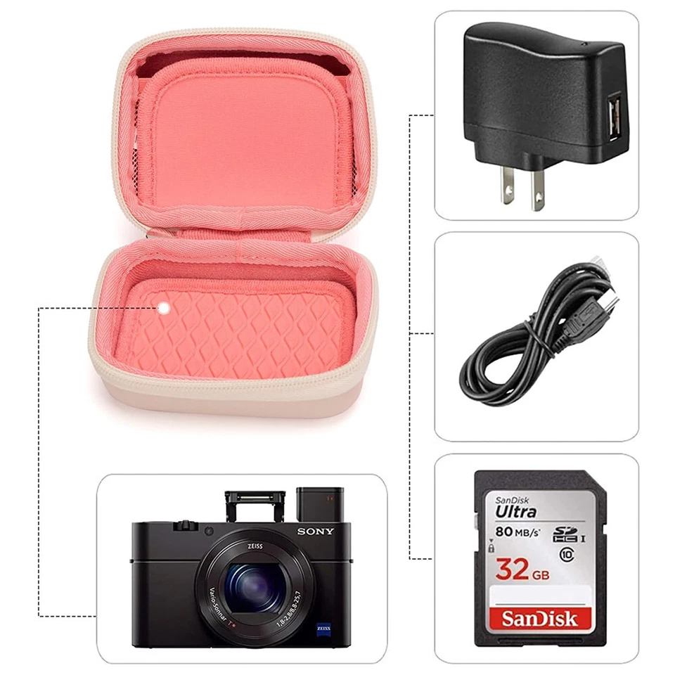 Estuche rígido con bolsa de cámara para Sony ZV1 ZV1F RX100 Canon G9X G7X II III Kodak FZ55 Foto 4 de 4